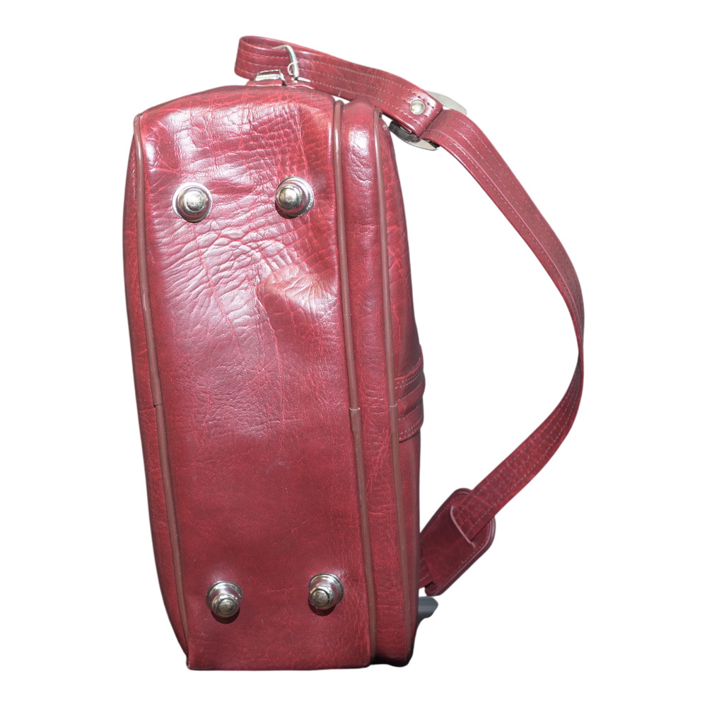 Vintage New Vista Travel Bag Luggage Carry On Shoulder Bag Buregundy 15" GUC - Picture 10 of 16